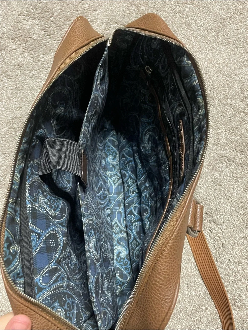 Robert Graham Two Tone Leather Laptop Briefcase